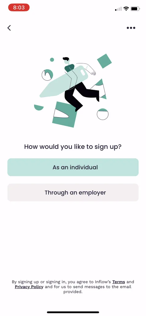 Inflow onboarding screen 5: 