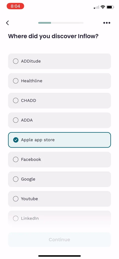 Inflow onboarding screen 13