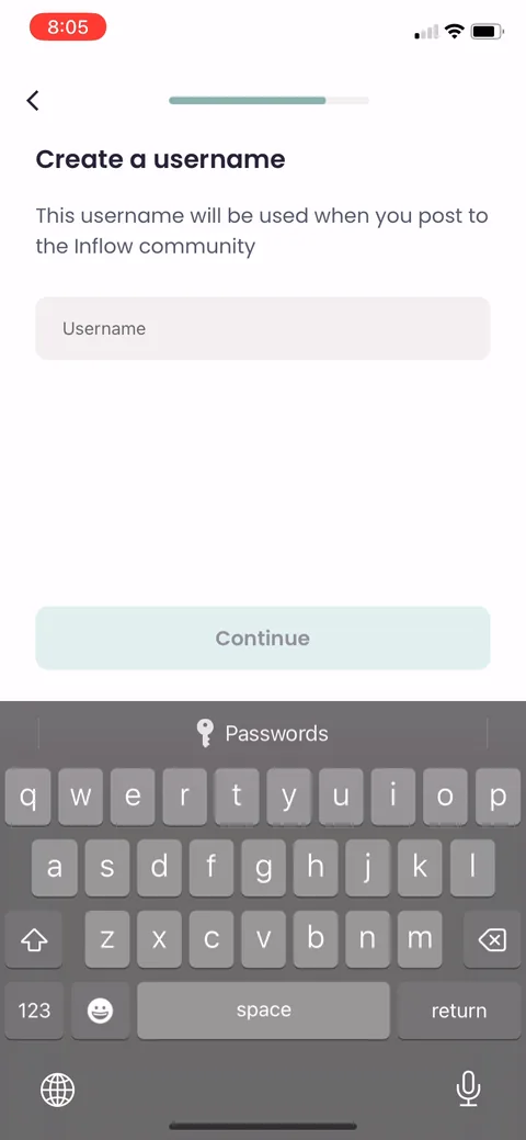 Inflow onboarding screen 58: 
