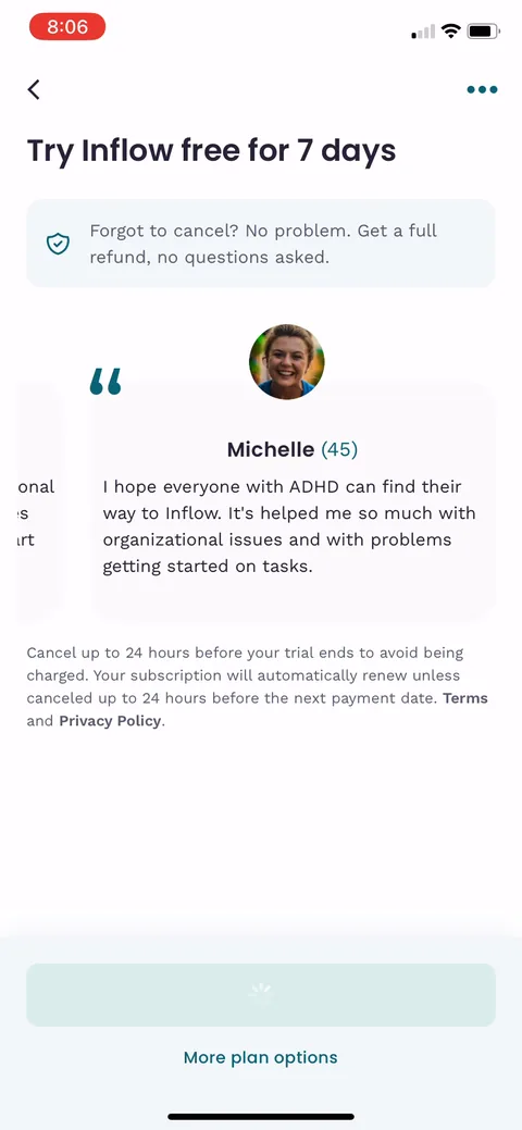 Inflow onboarding screen 71