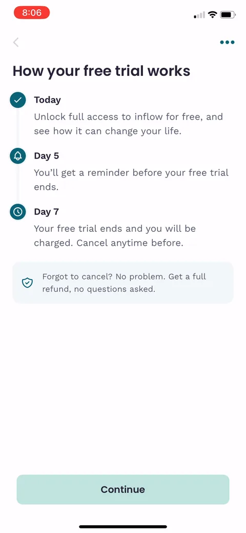 Inflow onboarding screen 76