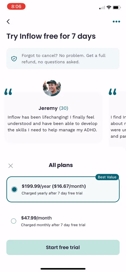 Inflow paywall with pricing, onboarding screen 77