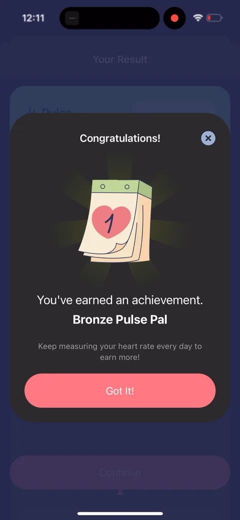 Inpulse onboarding screen 53: 'Congratulations