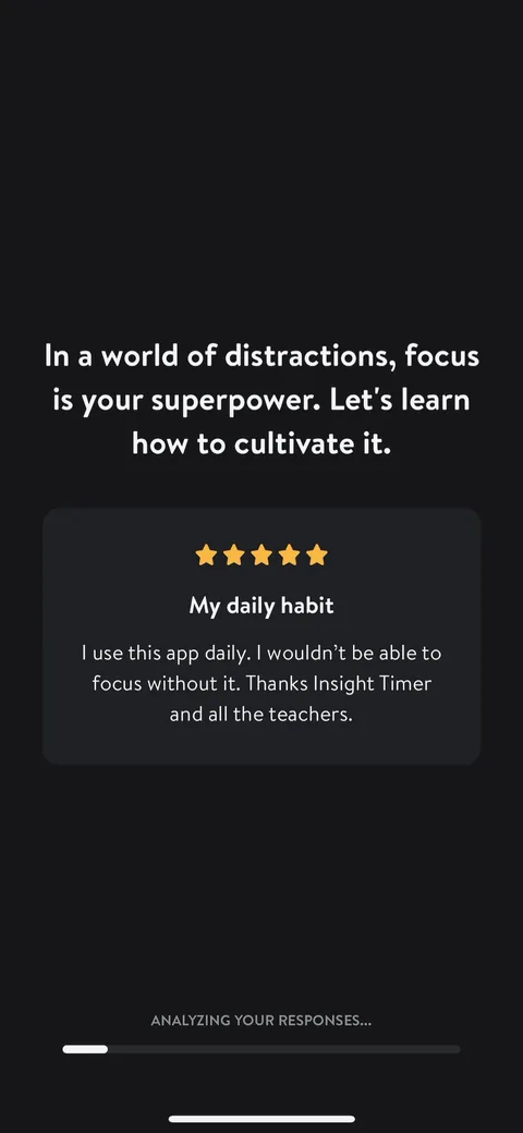 Insight Timer onboarding screen 15: 