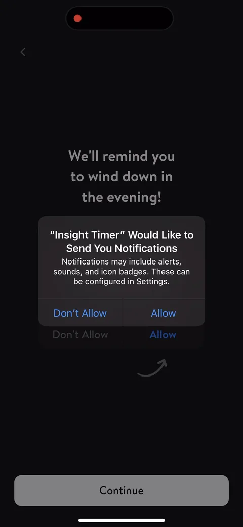 Insight Timer onboarding screen 26: 