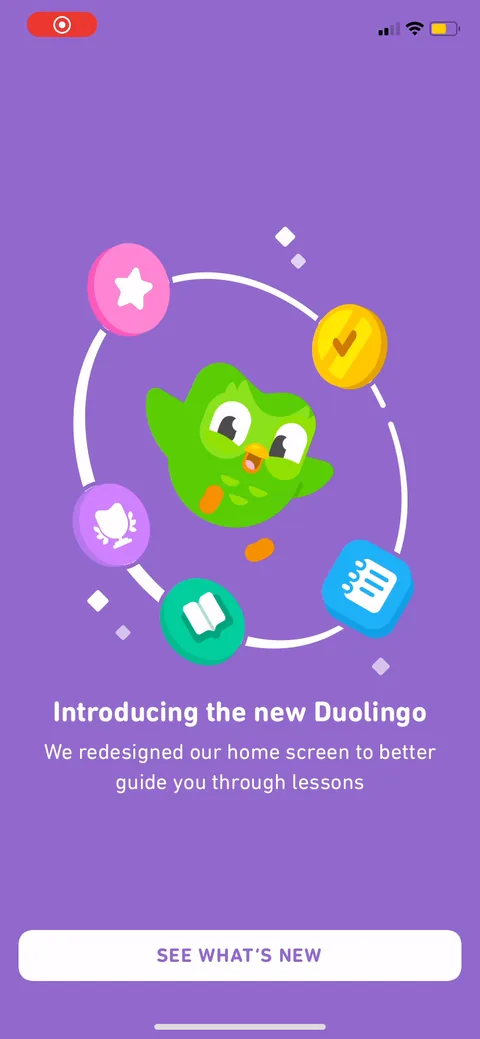 Introduce New Duolingo onboarding screen 1: This is a re-onboarding, not a new-user flow