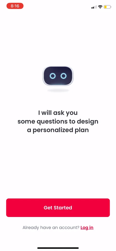 Justfit onboarding screen 3: 