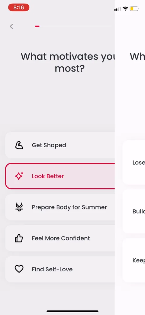 Justfit onboarding screen 6