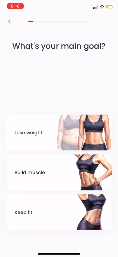 Justfit onboarding screen 7