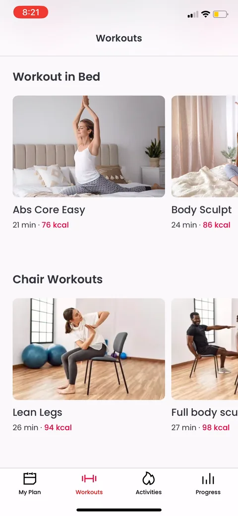 Justfit onboarding screen 100