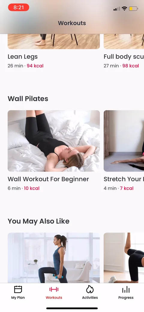 Justfit onboarding screen 103