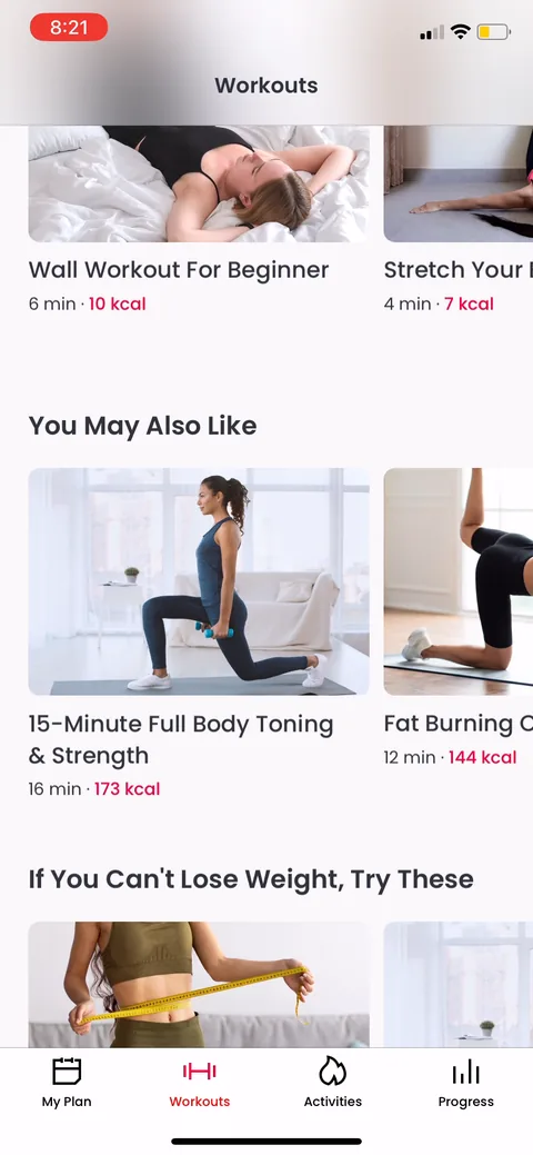Justfit onboarding screen 104