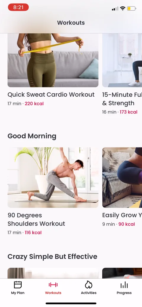 Justfit onboarding screen 106