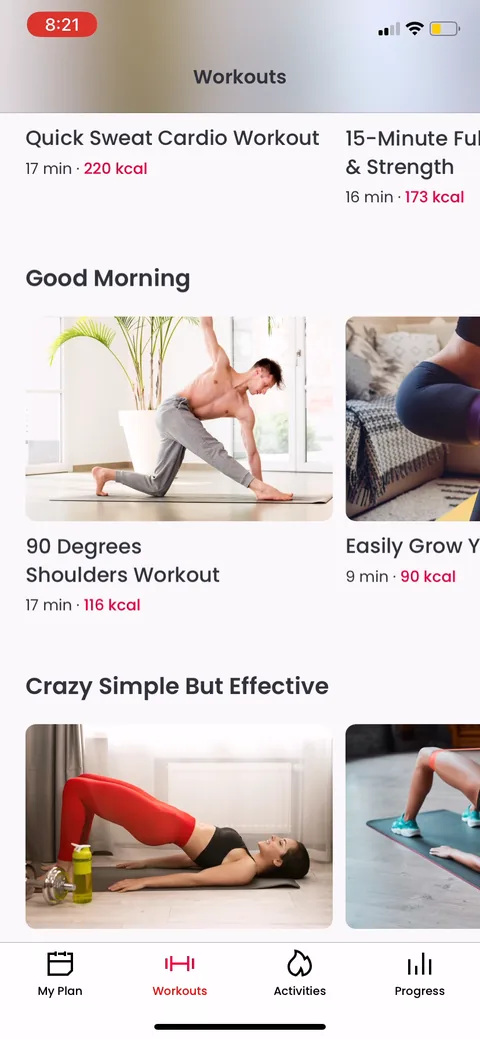 Justfit onboarding screen 107