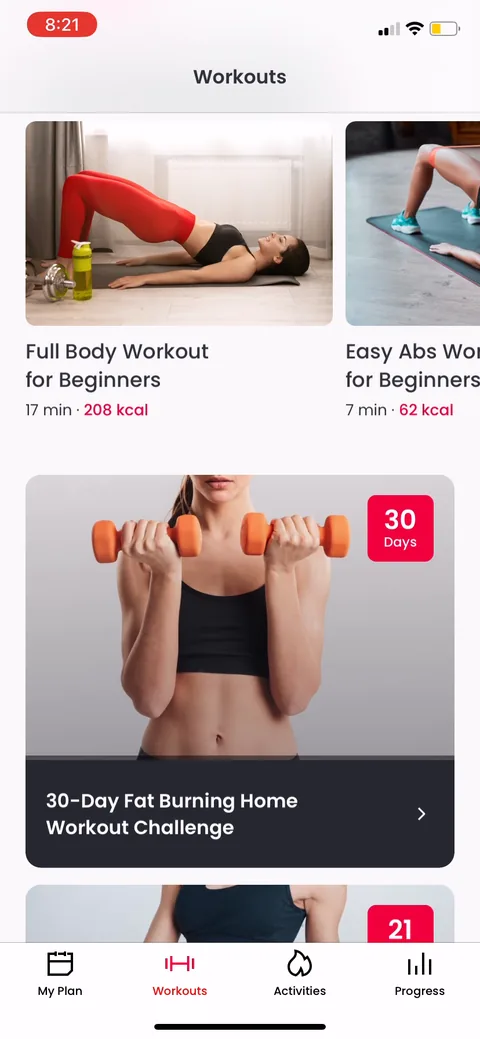 Justfit onboarding screen 108