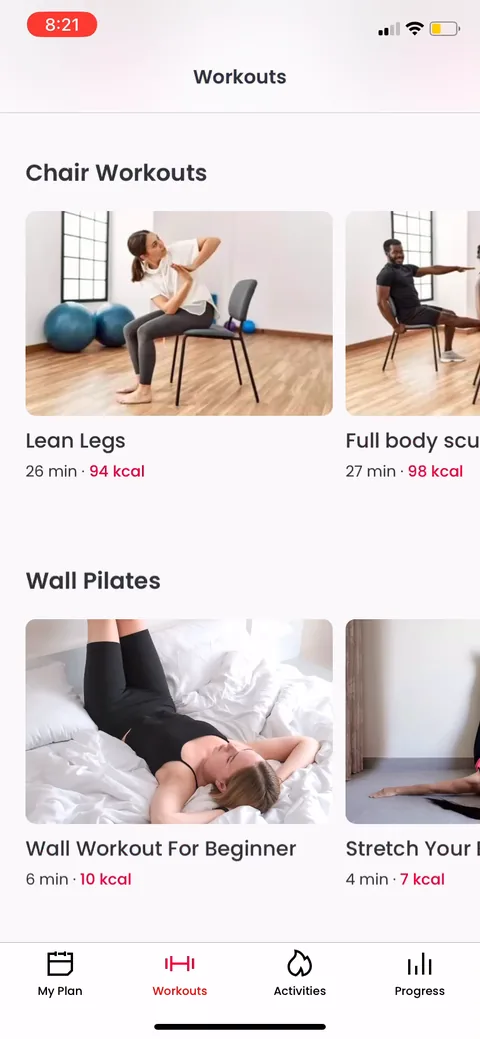 Justfit onboarding screen 109