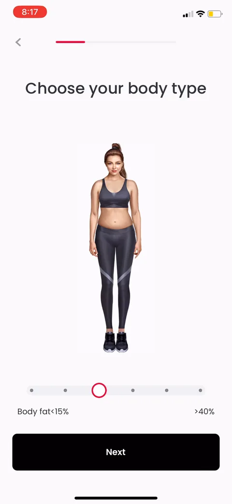 Justfit onboarding screen 11