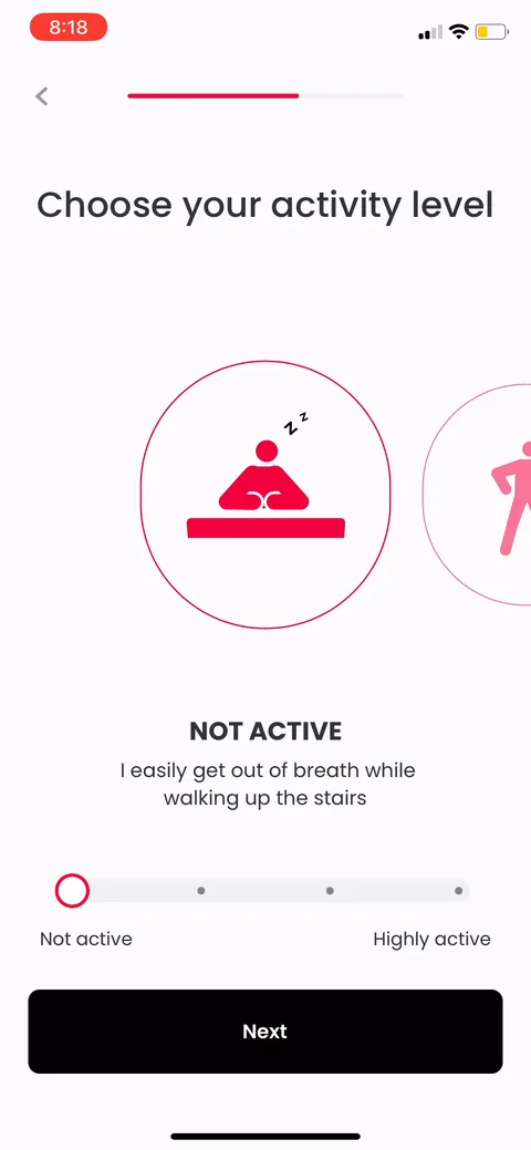 Justfit onboarding screen 27