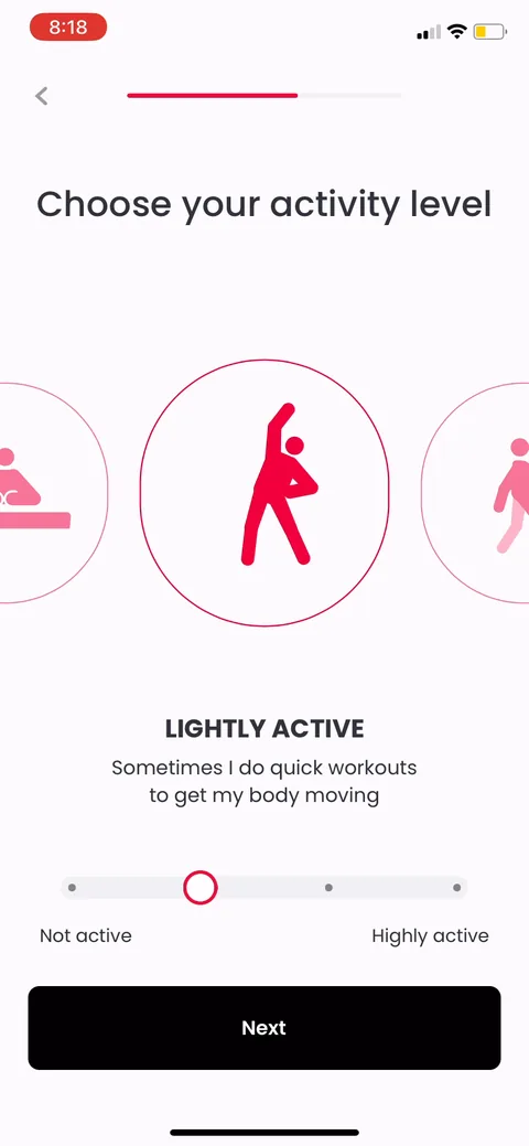 Justfit onboarding screen 28