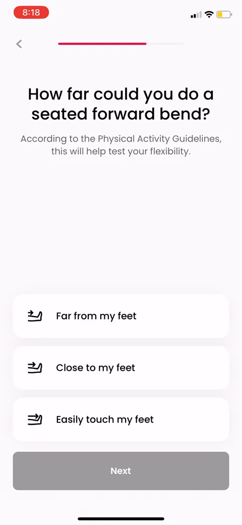 Justfit onboarding screen 31