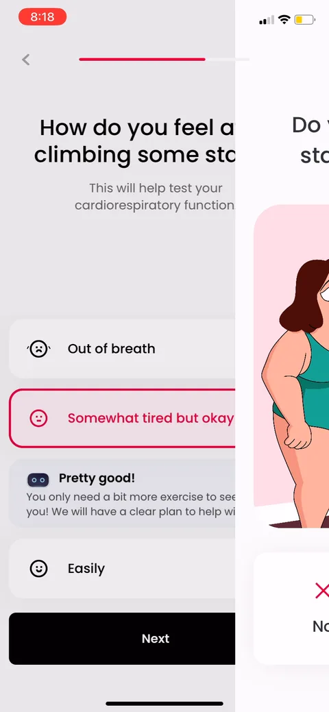 Justfit onboarding screen 33
