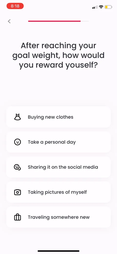 Justfit onboarding screen 40