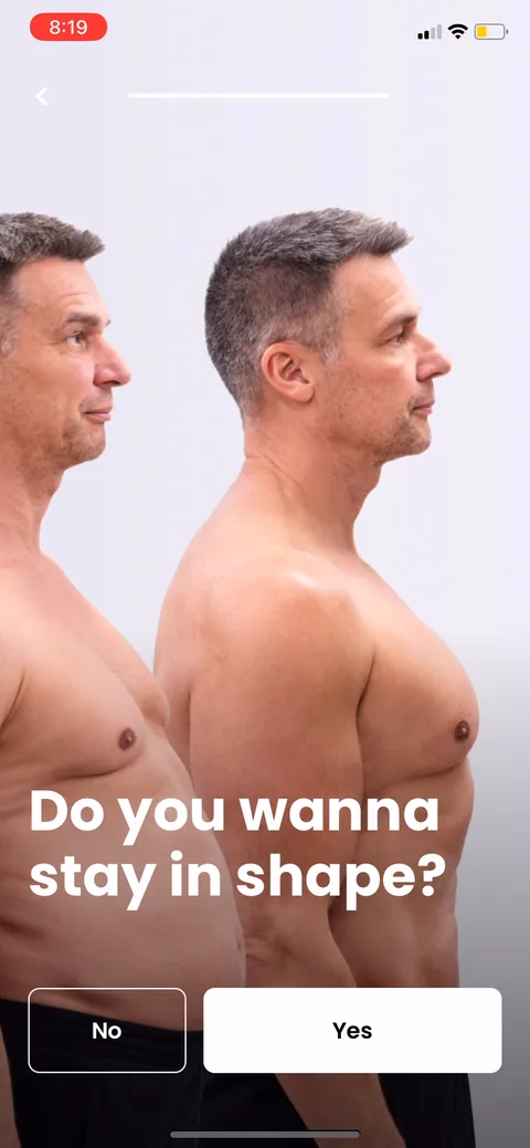 Justfit onboarding screen 44