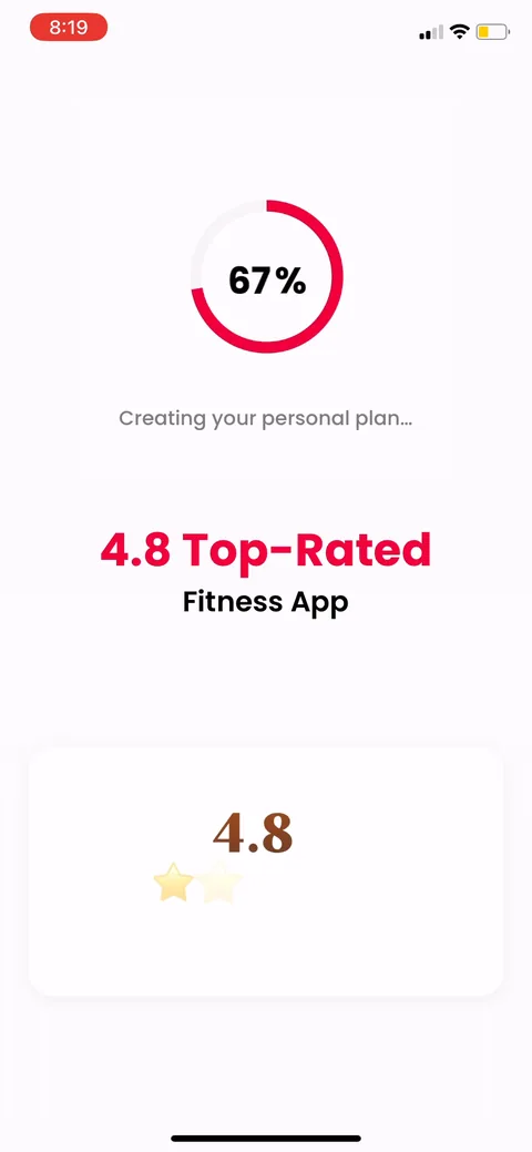 Justfit onboarding screen 51