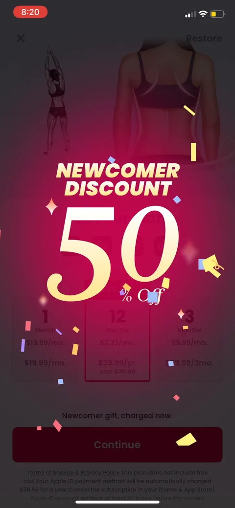 Justfit onboarding screen 66