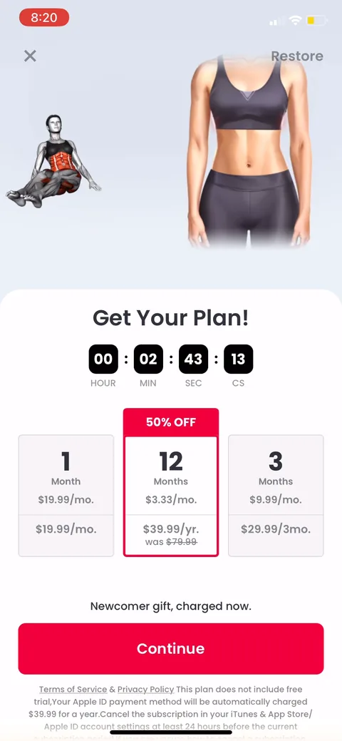 Justfit onboarding screen 71