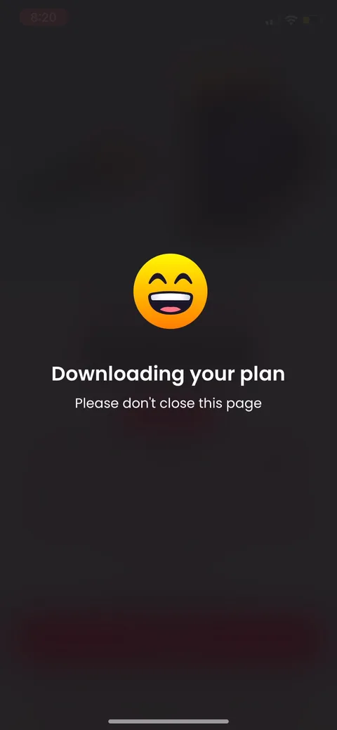 Justfit onboarding screen 73