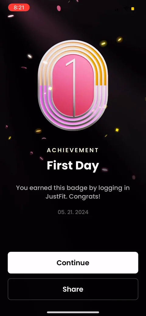Justfit onboarding screen 91