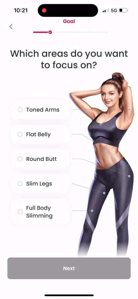Justfit onboarding screen 9