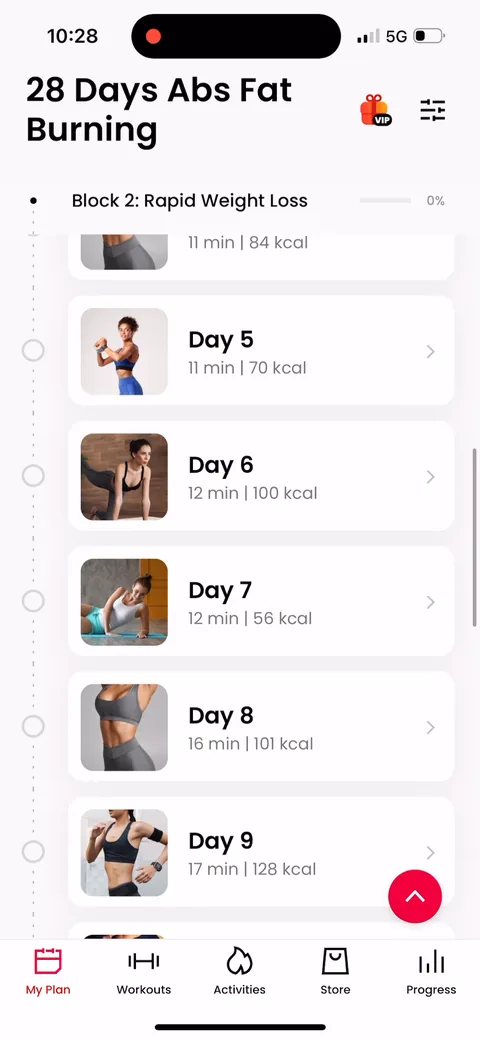Justfit onboarding screen 102