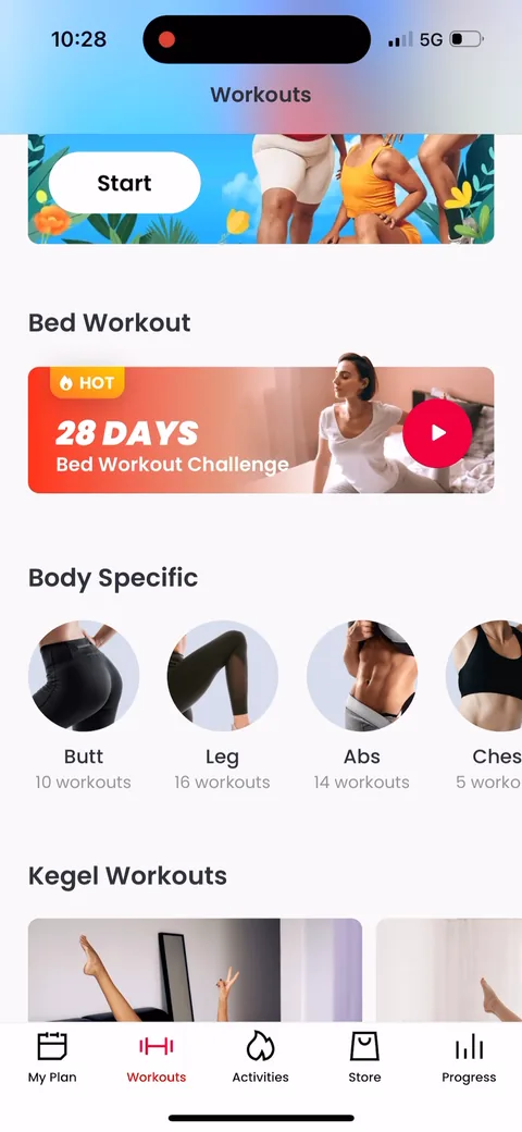 Justfit onboarding screen 105