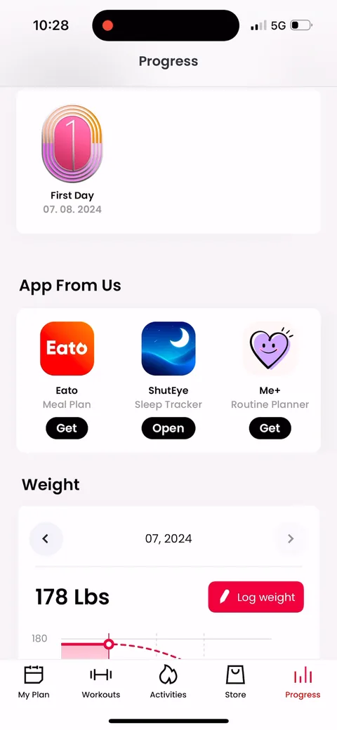 Justfit onboarding screen 123