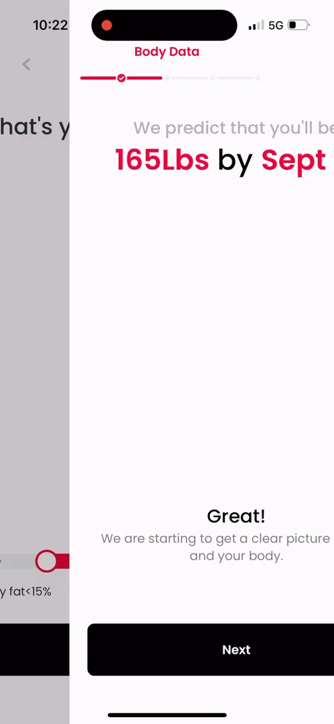 Justfit onboarding screen 17