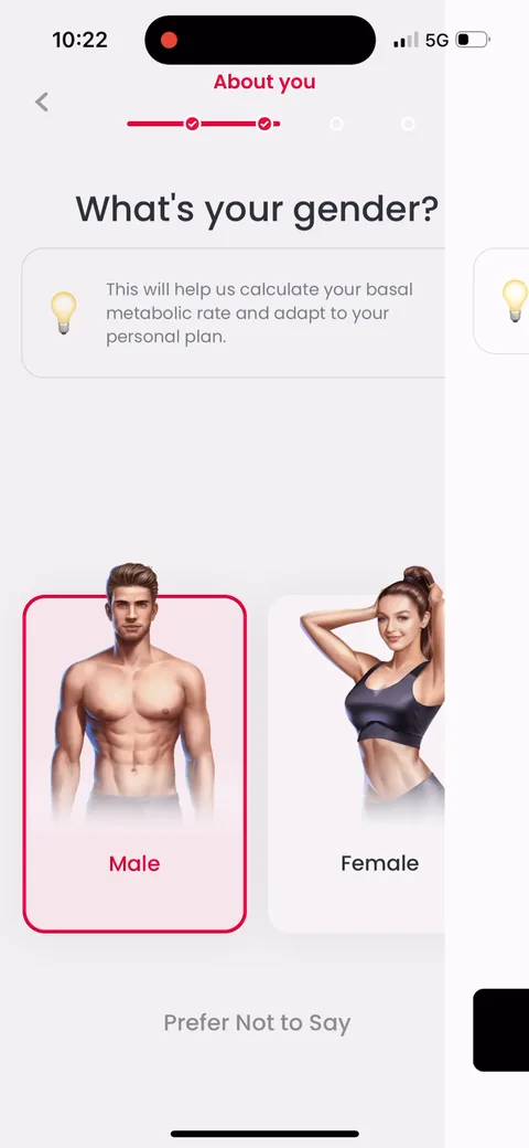 Justfit onboarding screen 21