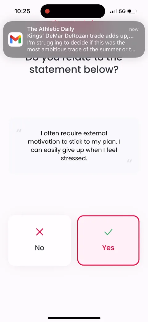 Justfit onboarding screen 54