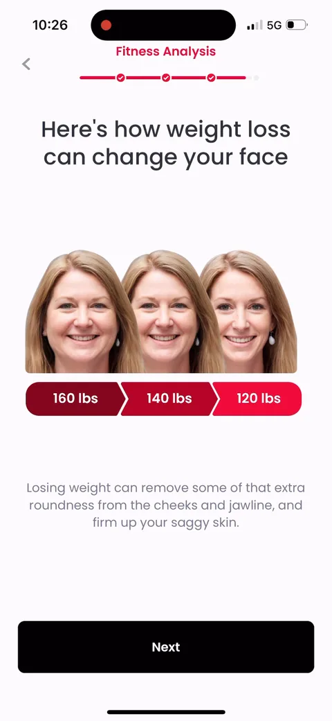 Justfit onboarding screen 61