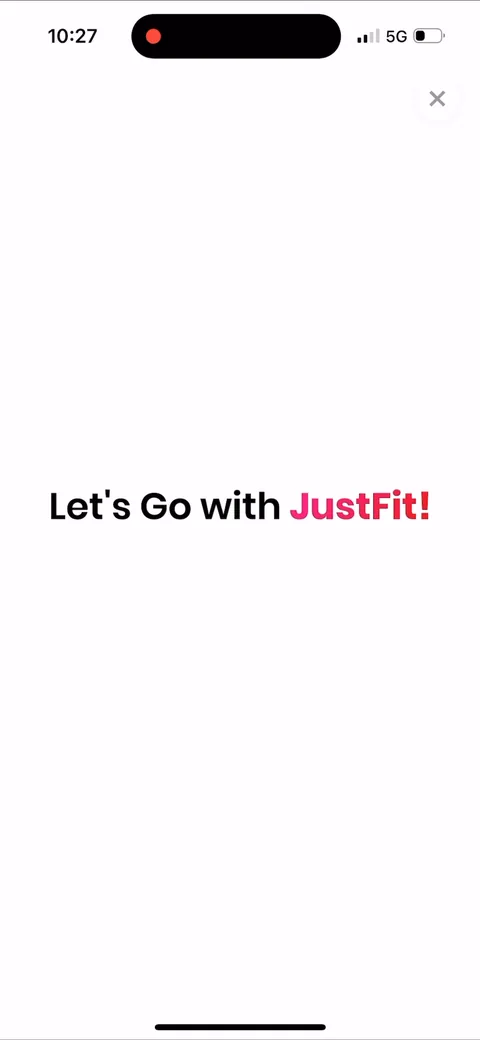 Justfit onboarding screen 91