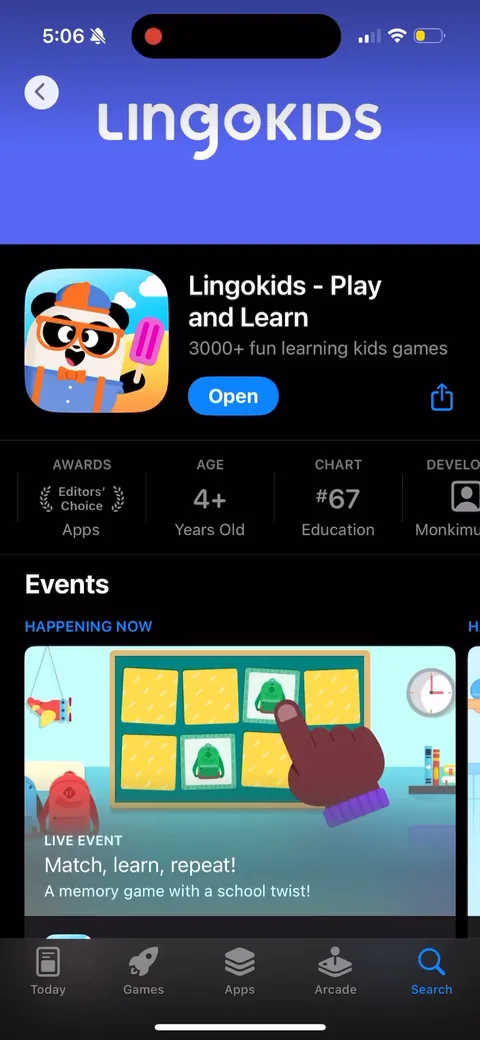 Lingokids onboarding screen 1