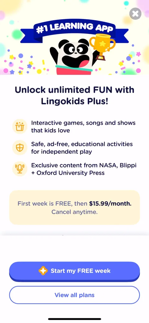 Lingokids onboarding screen 7