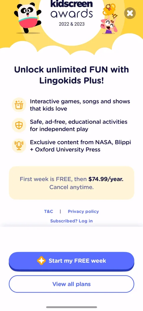 Lingokids onboarding screen 29