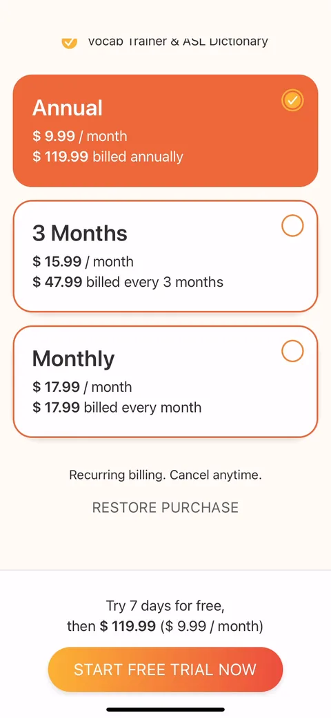 Lingvano paywall with pricing, onboarding screen 24