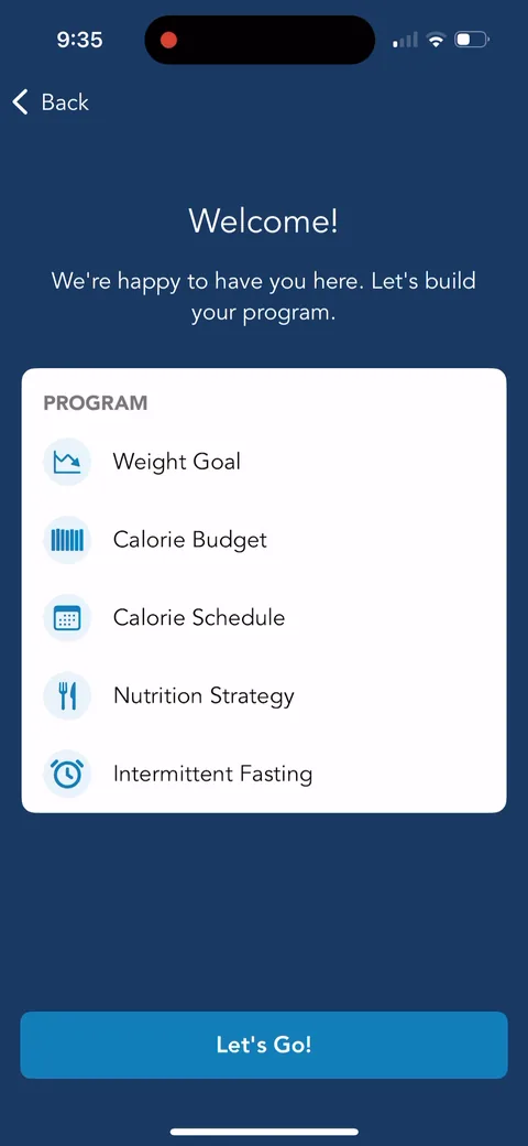 Lose It onboarding screen 3: 