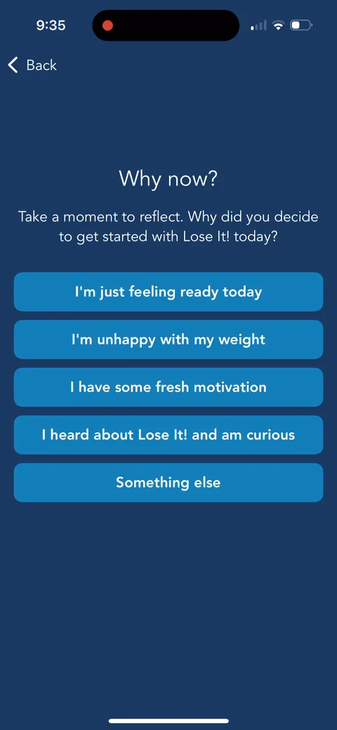 Lose It onboarding screen 6: 