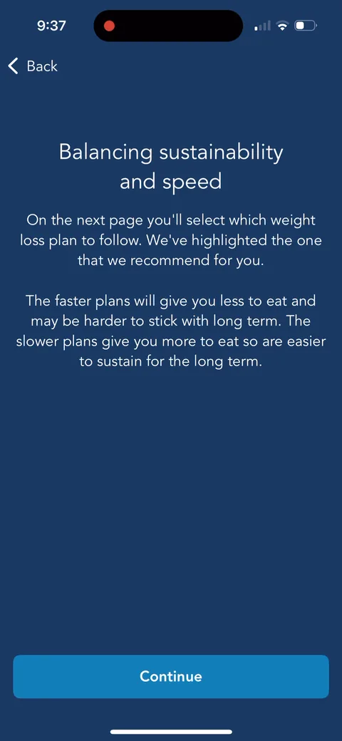 Lose It onboarding screen 35: 