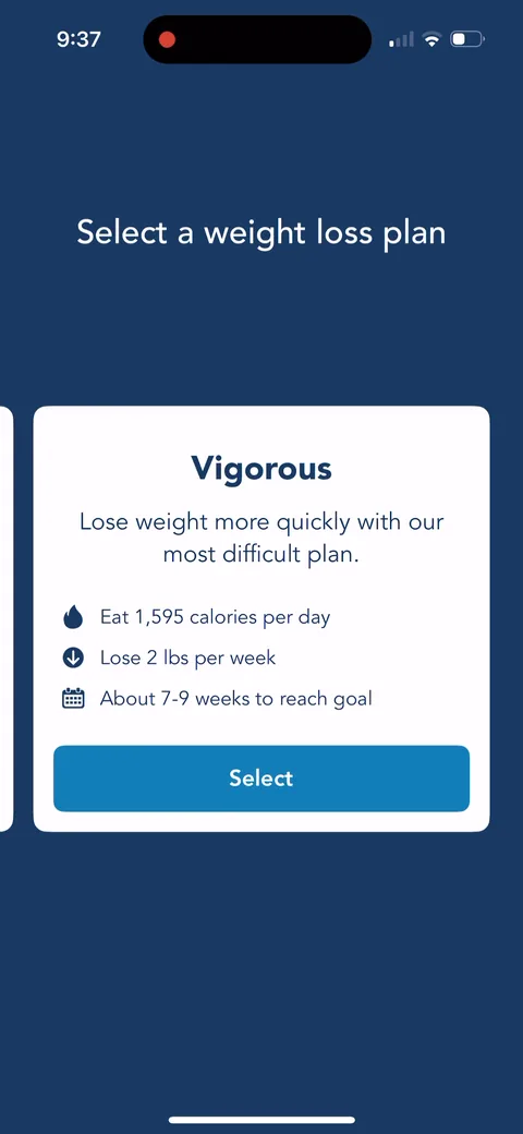 Lose It onboarding screen 37: 