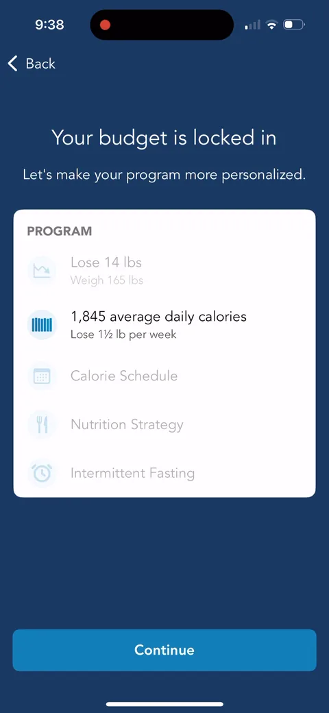 Lose It onboarding screen 43